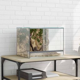 Habita pentru reptile si amfibii Alb 40 x 30 x 30 cm Sticla GartenMobel Dekor