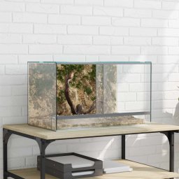 Habita pentru reptile si amfibii Alb 50 x 30 x 30 cm Sticla GartenMobel Dekor