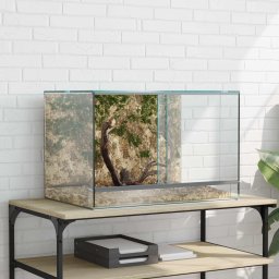 Habita pentru reptile si amfibii Alb 60 x 40 x 40 cm Sticla GartenMobel Dekor