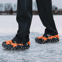 Cleats de gheata pentru pantofi cu 10 tarusi Portocaliu S GartenMobel Dekor