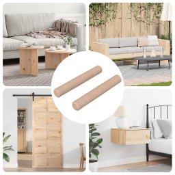 Doweluri din lemn 2 pcs natural Ø 6 x 40 mm Lemn masiv GartenMobel Dekor