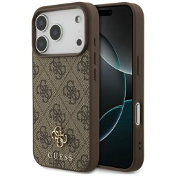 Husa Husa pentru iPhone 17 Pro - Guess 4G Small and Classic Logo MagSafe (GUHMP17LP4SM4MW) - Brown