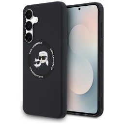 Husa Husa pentru Samsung Galaxy S25 FE - Karl Lagerfeld Silicone KC Heads MagSafe (KLHMS25FESKCHTCK) - Black