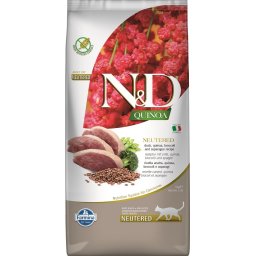 FARMINA N&D Quinoa Cat Duck, Brocolli & Asparagus Neutered Adult Sac hrana pisici sterilizate, cu rata 5 kg