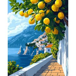 Set pictura pe numere, cu sasiu, Aroma Italiei, 40x50 cm