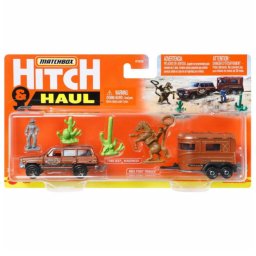 Vehicule Matchbox cu carlig de remorca si set Haul Jeep Grand Wagoneer Rodeo