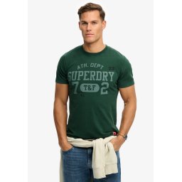 Superdry & Co Tricou 'Vintage Prep' verde pastel / verde închis / negru