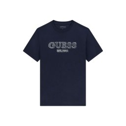 GUESS Tricou albastru închis / alb
