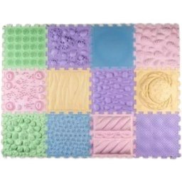 Ortho Puzzle: set de covoraș ortopedic senzorial , 12 buc - Macaroons