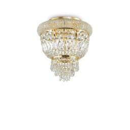 Plafoniera cristal Dubai Pl3, auriu, 3 becuri, 120W-E14