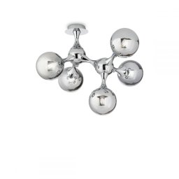 Plafoniera globuri living Ideal Lux Nodi PL5 200484, E14, 5x40W, crom