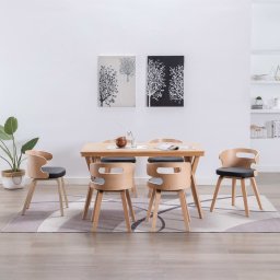 Scaune bucatarie, 6 buc., lemn curbat si piele ecologica GartenMobel Dekor