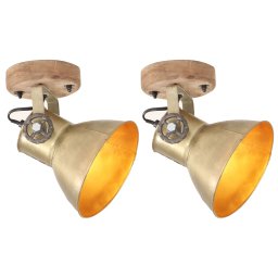 Lampi de perete/tavan industriale, aramiu, 2 buc, 20x25 cm, E27 GartenMobel Dekor