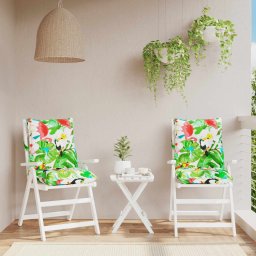 Perne scaune cu spatar jos, 2 buc., multicolor, textil oxford GartenMobel Dekor