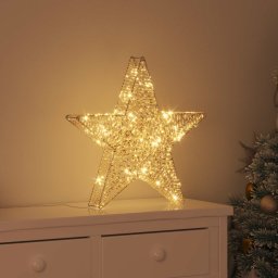 Stea 3D cu 50 LED Alb cald 55 x 52.5 x 9 cm PET GartenMobel Dekor
