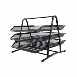 Set 3 tavite pentru documente, mesh, metal, negru