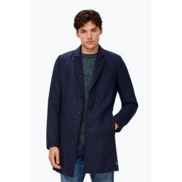 Palton barbati cu buzunare oblice si inchidere cu nasturi bleumarin (SELECTATI MARIMEA: 2XL)