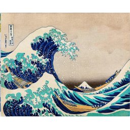 Set pictura pe numere, cu sasiu, Marele val de la Kanagawa - Katsushika Hokusai , 40x50 cm