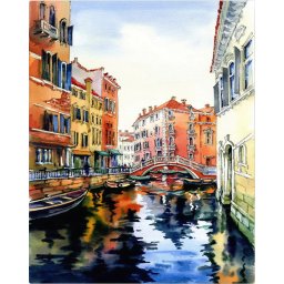 Set pictura pe numere, cu sasiu, Acuarela din Venetia, 40x50 cm