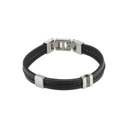 FOSSIL Brățară gri argintiu / negru