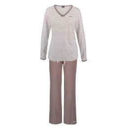 H.I.S Pijama gri taupe / alb