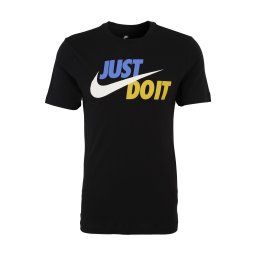 Nike Sportswear Tricou 'Swoosh' albastru / galben închis / negru / alb