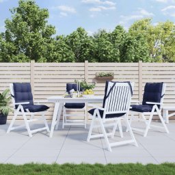Perne scaune cu spatar jos, 4 buc., bleumarin, textil oxford GartenMobel Dekor