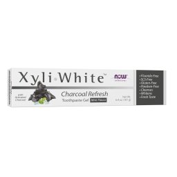 Pasta de Dinti Fara Fluor cu Xylitol - XyliWhite cu Ulei de Tea Tree - Now Foods - 181 grame, Cărbune și Ulei de Mentă