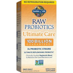 Raw Probiotics Ultimate Care - Garden of Life - 34 tulpini bacteriene - 100 miliarde CFU - 30 capsule