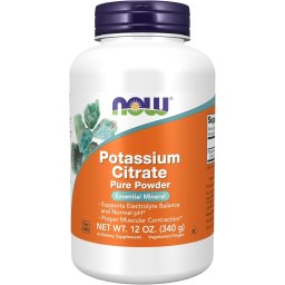 Potasiu Citrat - NOW Foods, Pudră 340 grame - 448 mg