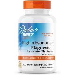 Magneziu Bisglicinat cu Absorbtie Ridicata pentru Sistemul Nervos si Muschi - Doctor's Best, 240 capsule
