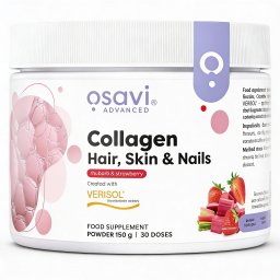 Colagen Peptide pentru Par, Unghii si Piele - Osavi - 150 grame, Căpșuni&Rubarbă