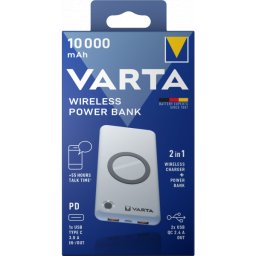 Baterie Externa Wireless Varta Energy, 10000mAh, 18W, QC + PD + FQI, 1 x QI - 1 x USB-C - 2 x USB-A, Alba