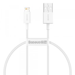 Cablu Date si Incarcare USB-A - Lightning Baseus Superior Series, 20W, 0.25m, Alb CALYS-02