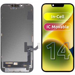 Display cu Touchscreen JK pentru Apple iPhone 14, cu Rama, Versiune LCD In-Cell IC Movable, Negru