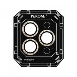 Folie de protectie Camera Spate Wekome WTPC-008 pentru Apple iPhone 15 Pro, Sticla Securizata, Aurie