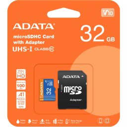 Card Memorie microSDHC Adata, 32Gb, Clasa 10 / UHS-1 U1, Cu Adaptor AUSDH32GUICL10A1-RA1