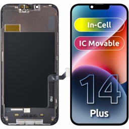 Display cu Touchscreen ZY pentru Apple iPhone 14 Plus, cu Rama, Versiune LCD In-Cell IC Movable, Negru