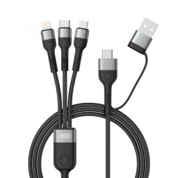 Cablu Incarcare USB-A / USB-C - Lightning / microUSB / USB-C XO Design NB254 3in1, 60W, 1.2m, Negru