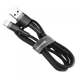 Cablu Date si Incarcare USB-A - Lightning Baseus Cafule, 18W, 2m, Gri CALKLF-CG1