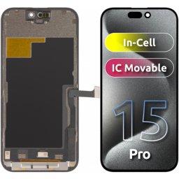 Display cu Touchscreen ZY pentru Apple iPhone 15 Pro, cu Rama, Versiune LCD In-Cell IC Movable, Negru