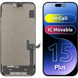 Display cu Touchscreen ZY pentru Apple iPhone 15 Plus, cu Rama, Versiune LCD In-Cell IC Movable, Negru