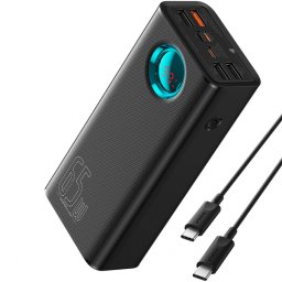 Baterie Externa Baseus Amblight Digital Display, 26800mAh, 65W, QC + PD, 1 x USB-C - 4 x USB-A, Neagra P10022402113-00