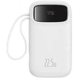 Baterie Externa Baseus Qpow2, 10000mAh, 22.5W, QC + PD, 1 x Lightning - 1 x USB-A - 2 x USB-C, Alba P10055003223-00
