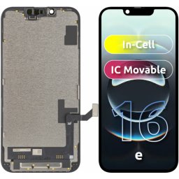 Display cu Touchscreen JK pentru Apple iPhone 17e / 16e, cu Rama, Versiune LCD In-Cell IC Movable, Negru