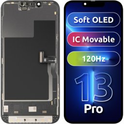 Display cu Touchscreen MP compatibil cu Apple iPhone 13 Pro, cu Rama, Versiune Soft OLED FHD 120Hz IC Movable, Negru