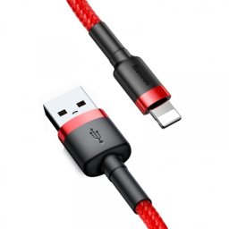 Cablu Date si Incarcare USB-A - Lightning Baseus Cafule, 18W, 0.5m, Rosu CALKLF-A09