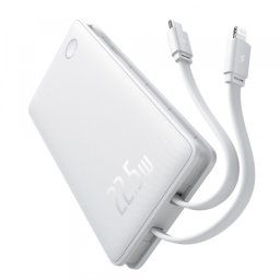 Baterie Externa Baseus Airpow Lite, 10000mAh, 22.5W, QC + PD, 1 x Lightning - 1 x USB-A - 2 x USB-C, Alba P10067501213-00