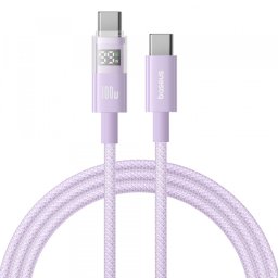 Cablu Date si Incarcare USB-C - USB-C Baseus Display 2, 100W, 1m, Mov P10382702511-00