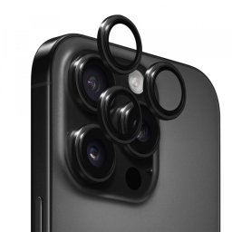 Folie de protectie Camera Spate Anank AR pentru Apple iPhone 16 Pro Max / 16 Pro, Sticla Securizata, Neagra